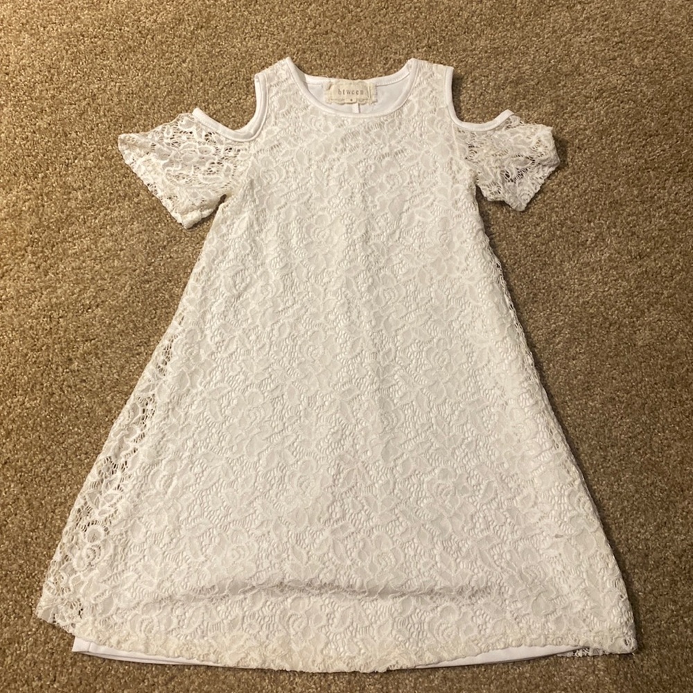 Cream lace - open shoulder dress